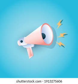 3d illustrations  speaker with flash vector template.