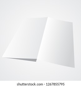 3D Illustrations of Trifold Brochure Mock-Up on Isolated White Background