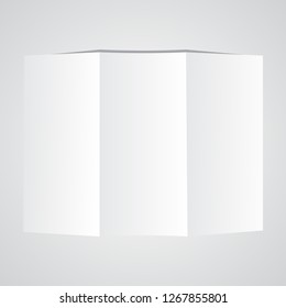 3D Illustrations of Trifold Brochure Mock-Up on Isolated White Background