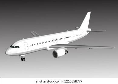 3D illustrations vector white plane

