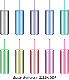 3d ilustration render set toilet brush holder