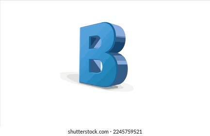 
3D image blue letter B isolated on white background