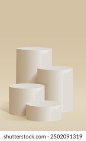 3D image of cylindrical figures. Vector illustration. Sketch for creativity.