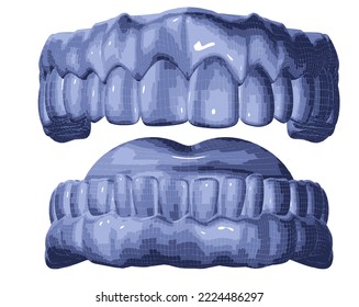 3d image of denture mesh.Dental healthcare concept.