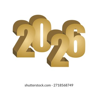 3d La Imagen es una ilustración festiva que desea un Feliz Año Nuevo 2026, completo con un espectáculo de fuegos artificiales de celebración y un sentimiento de esperanza. Ilustración vectorial