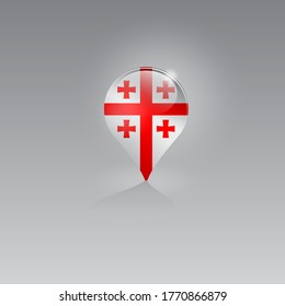 3d image of a geo location symbol on a gray background. Tourism and leisure in GEORGIA. Design for banners, posters, web sites, advertising. Vector illustration.
