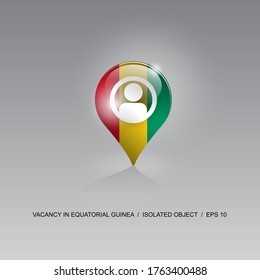 3d image of a geolocation symbol on a gray background. Job search and vacancies in GUINEA. Design for banners, posters, web sites, advertising. Vector illustration.
