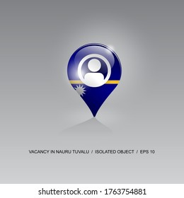 3d image of a geolocation symbol on a gray background. Job search and vacancies in NAURU TUVALU. Design for banners, posters, web sites, advertising. Vector illustration.