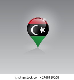 3d image of a geolocation symbol on a gray background. Tourism and leisure in LIBYA. Design for banners, posters, web sites, advertising. Vector illustration.
