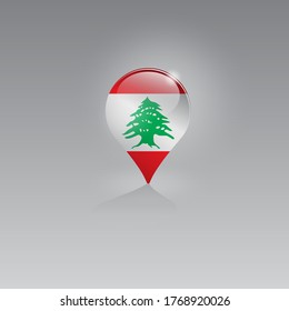 3d image of a geolocation symbol on a gray background. Tourism and leisure in LEBANON. Design for banners, posters, web sites, advertising. Vector illustration.
