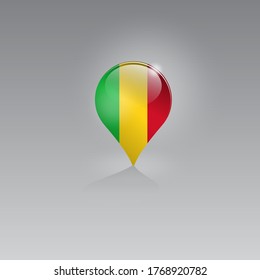 3d image of a geolocation symbol on a gray background. Tourism and leisure in MALI. Design for banners, posters, web sites, advertising. Vector illustration.