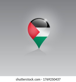 3d image of a geolocation symbol on a gray background. Tourism and leisure in PALESTINE. Design for banners, posters, web sites, advertising. Vector illustration.