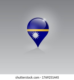 3d image of a geolocation symbol on a gray background. Tourism and leisure in NAURU TUVALU. Design for banners, posters, web sites, advertising. Vector illustration.