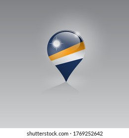 3d image of a geolocation symbol on a gray background. Tourism and leisure in MARSHALL ISLANDS. Design for banners, posters, web sites, advertising. Vector illustration.