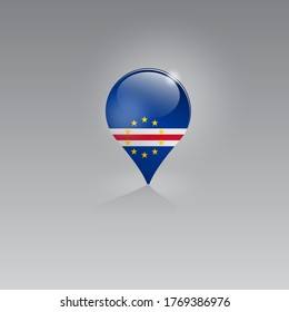 3d image of a geolocation symbol on a gray background. Tourism and leisure in CAPE VERDE. Design for banners, posters, web sites, advertising. Vector illustration.
