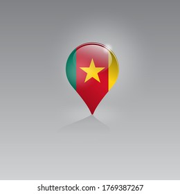 3d image of a geolocation symbol on a gray background. Tourism and leisure in CAMEROON. Design for banners, posters, web sites, advertising. Vector illustration.
