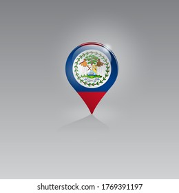 3d image of a geolocation symbol on a gray background. Tourism and leisure in BELIZE. Design for banners, posters, web sites, advertising. Vector illustration.