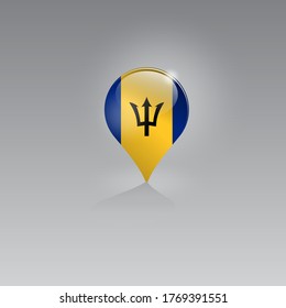 3d image of a geolocation symbol on a gray background. Tourism and leisure in BARBADOS. Design for banners, posters, web sites, advertising. Vector illustration.