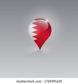 3d image of a geolocation symbol on a gray background. Tourism and leisure in BAHRAIN. Design for banners, posters, web sites, advertising. Vector illustration.