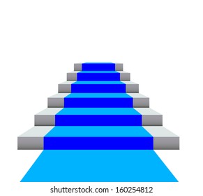 3d image of GREEN carpet on stairs