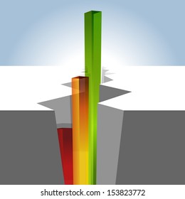 A 3d image of groundbreaking profits.