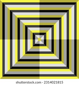 A 3D image similar to folded paper of three colors: yellow, gray and black.