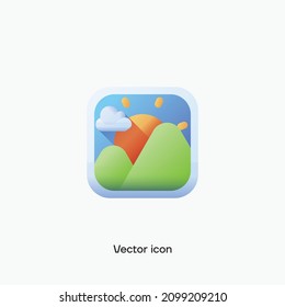 3D Image vector icon illustration. Premium quality