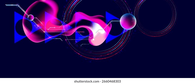 3D e Inmersivo Int Colores en diseño futurista cyberpunk Elementos abstracción de fondo Sunset Coral vaporwave retrowave Azul Eléctrico 