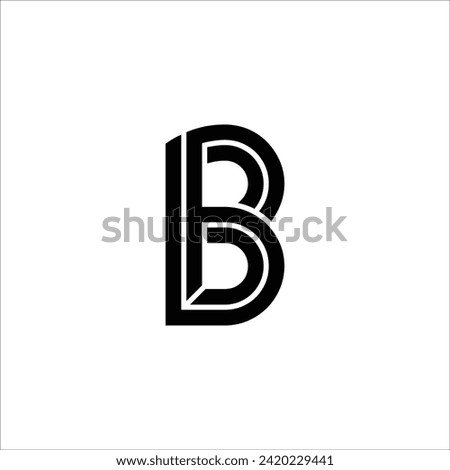 3D imposible block letter B in black