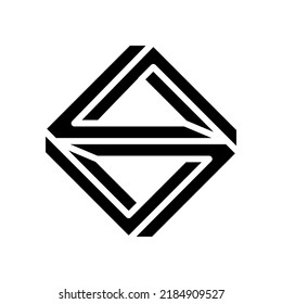 3d impossible geometric shape glyph icon vector. 3d impossible geometric shape sign. isolated symbol illustration