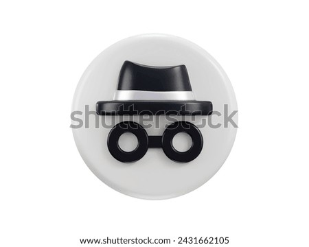 3d incognito mode icon vector illustration