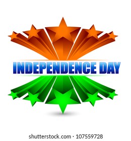 Fondo de la bandera india 3D con texto Día de la Independencia. EPS 10.