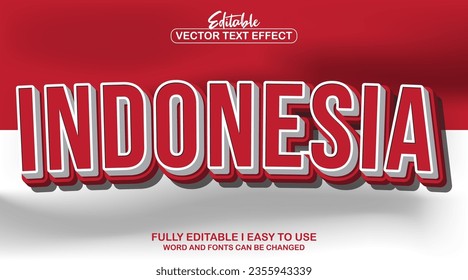 3D-Indonesien-bearbeitbarer Texteffekt-Stil