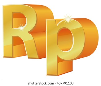3D Indonesian Rupiah vector icon