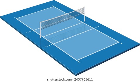 3D indoor volleyball court with its markings (cut out)