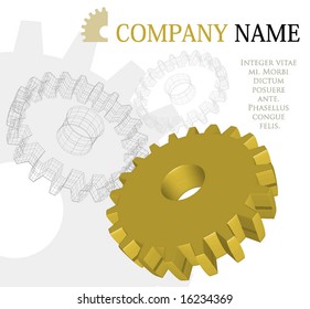 3d industrial gear concept - vector illustration