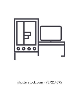 3d industrial printer  icon, vector illustration, sign on isolated background