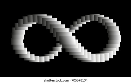 3d infinity symbol on a black background.