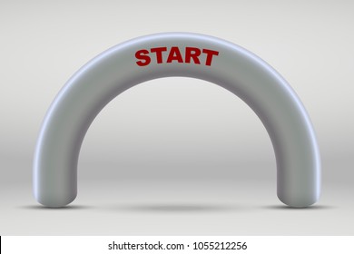 Creative Illustration of Finish Line Inflatable Arch Isolated on