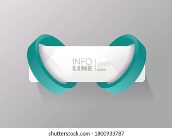 3D info banner. Vector bright sign.