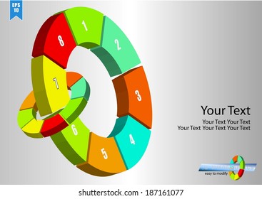 3-D info graphic template design elements-