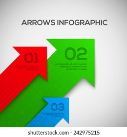 3D Infographic with arrows. Vector.