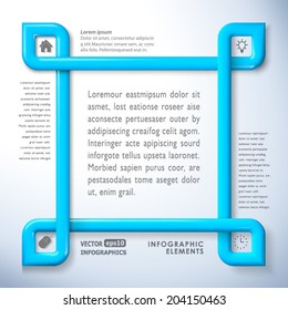 3d infographic banner frame