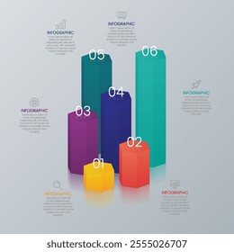 3D Infographic Bar Chart Template