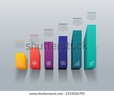 3D Infographic Bar Chart Template