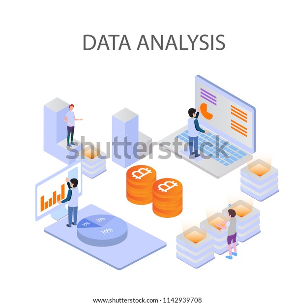 3d Infographic Business Data Analysis Landing Stock Vector (Royalty ...