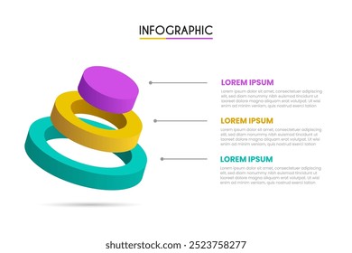 3d infographic business with flying objects