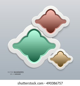 3d Infographic design of 3 Islamic style frames