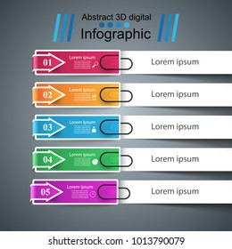 3D infographic design template and marketing icons.