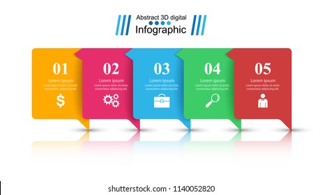 3D infographic design template and marketing icons.